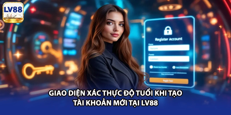Giao diện xác thực độ tuổi khi tạo tài khoản mới tại LV88
