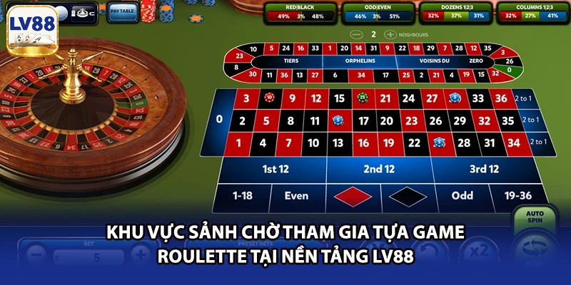 Khu vực sảnh chờ tham gia tựa game Roulette tại nền tảng LV88